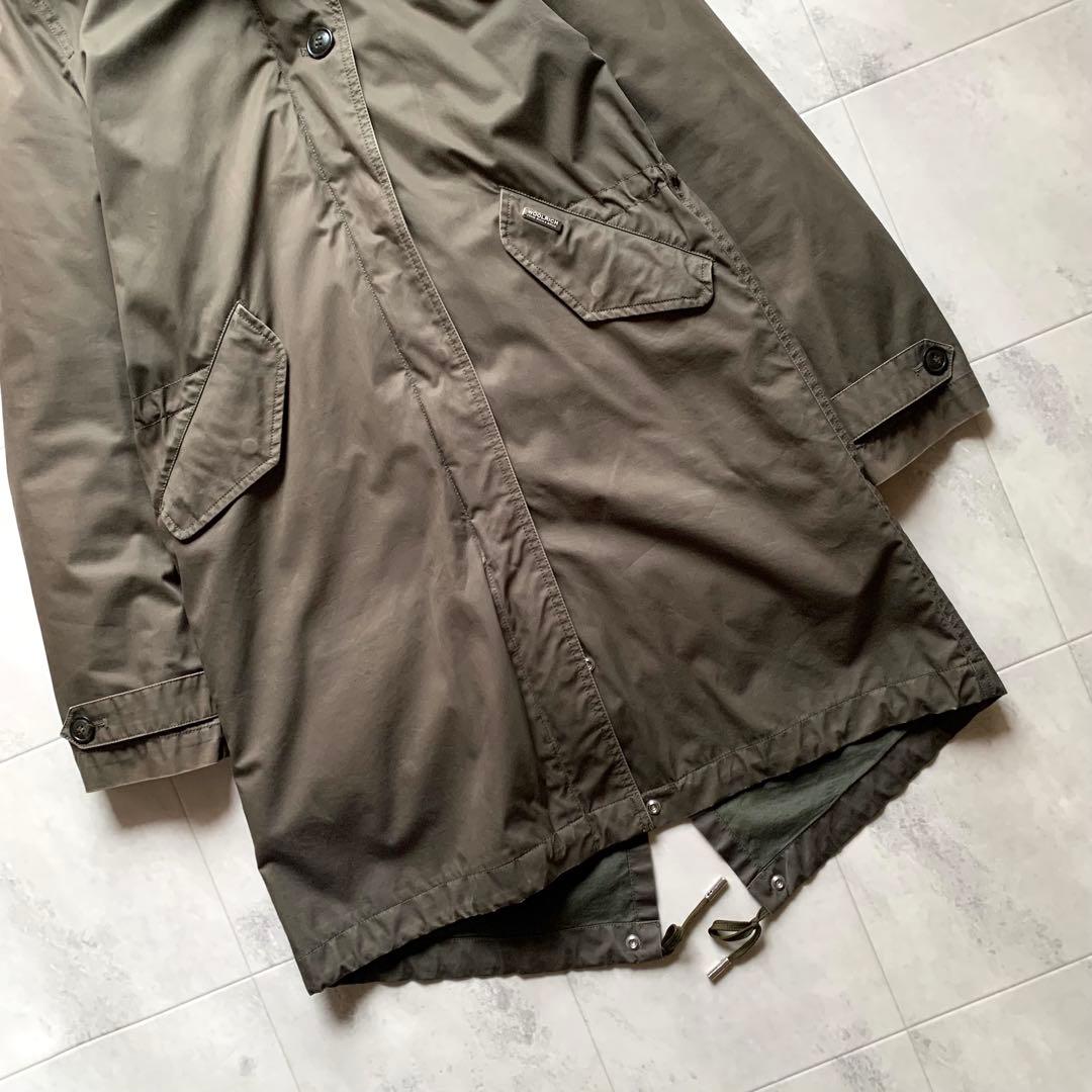 ウールリッチ 中綿ライナー付 モッズコート ラビットファー カーキ XS