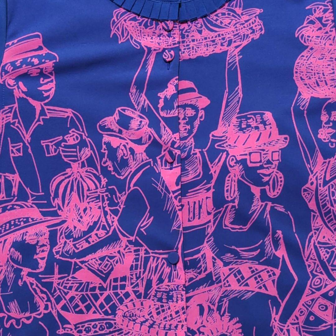 【専用】TOKUKO 1er VOL　前開きチュニック　羽織物　ピンク✕ブルー系