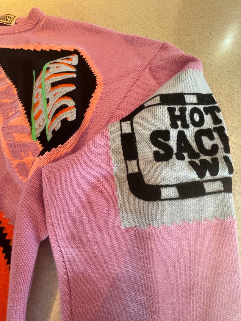 GIANNI VERSACE グラフィックセーター ピンク
