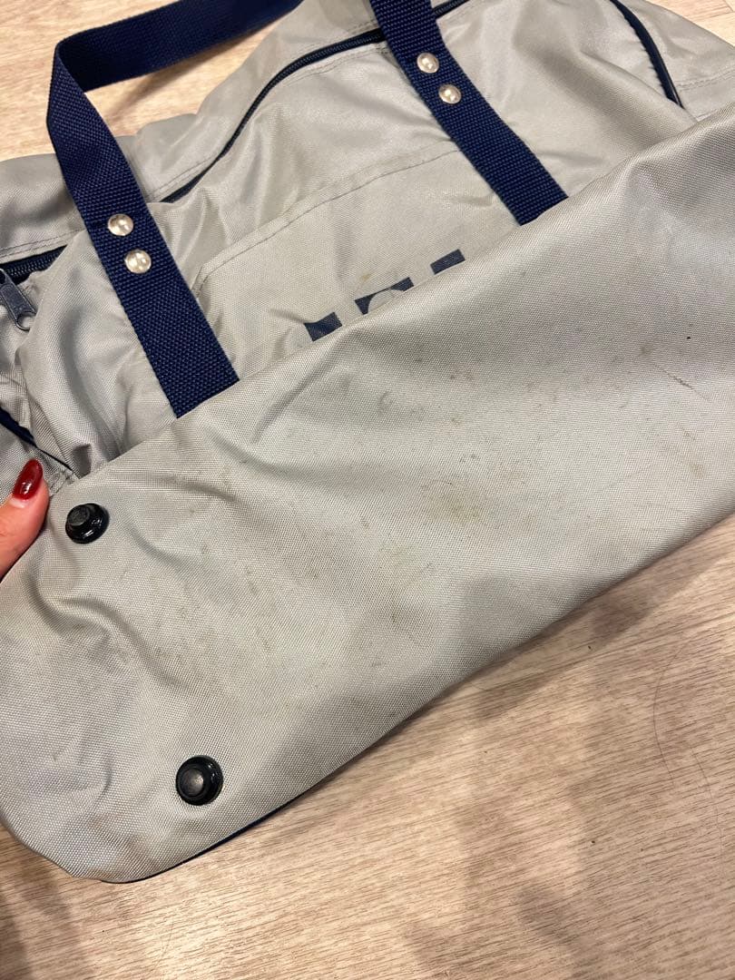 【お値下げ】旧ワッペ　WORLD PEGASUS グレー スクールバッグ