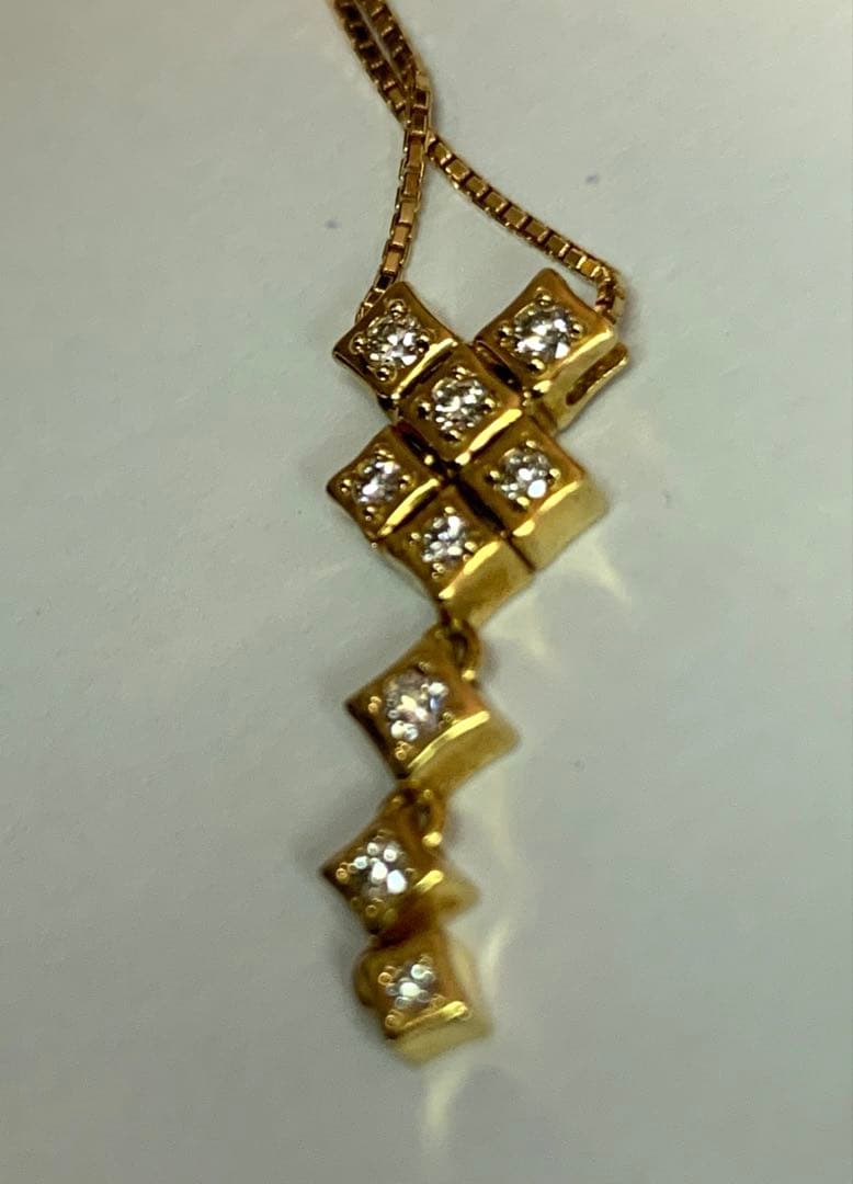 K18 TASAKI 揺れるダイヤモンドネックレス