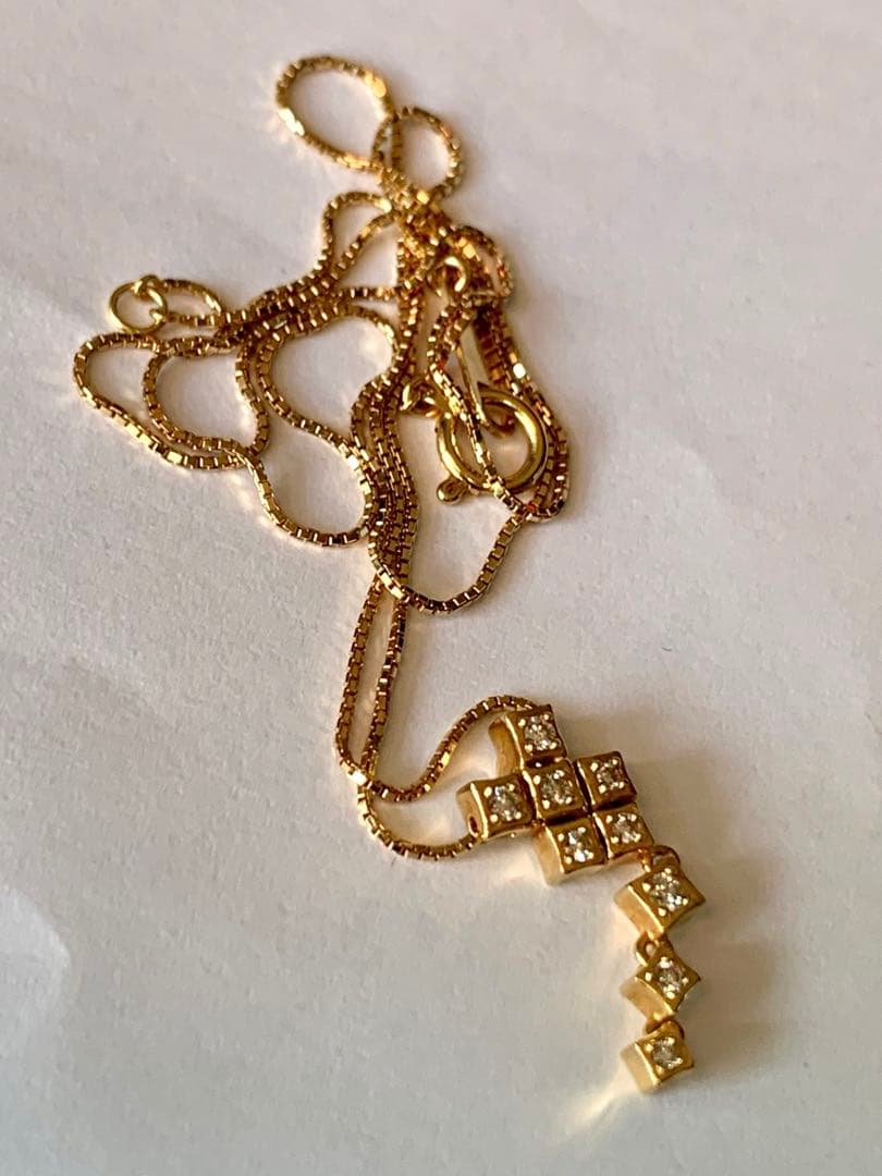 K18 TASAKI 揺れるダイヤモンドネックレス