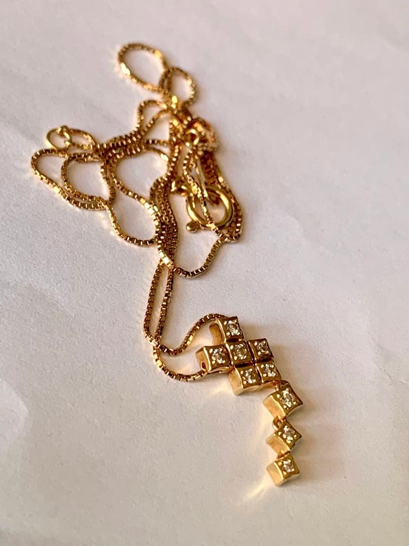 K18 TASAKI 揺れるダイヤモンドネックレス