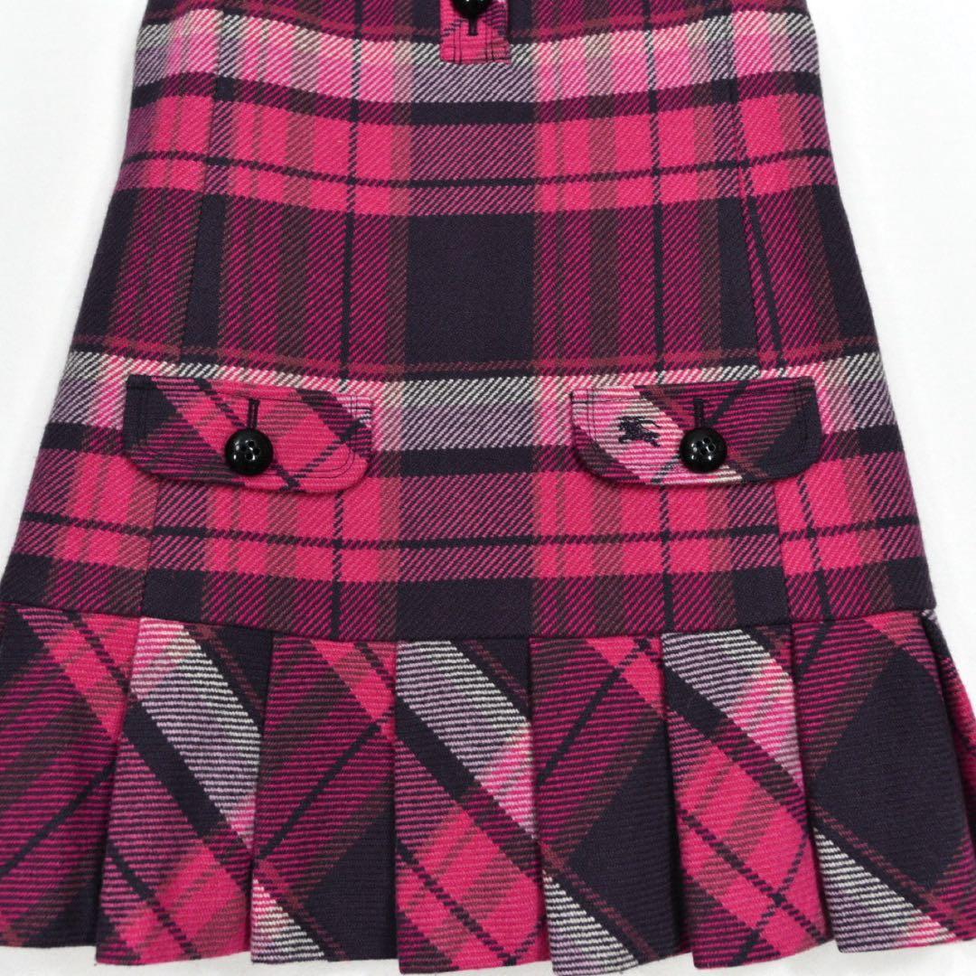 バーバリーブルーレーベル　ジャンパースカート　ワンピース　ピンクノバチェック