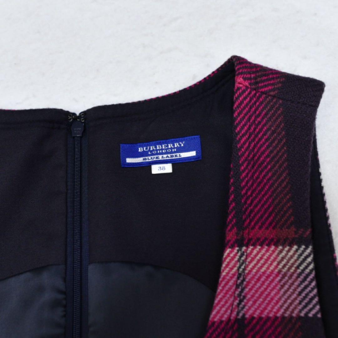 バーバリーブルーレーベル　ジャンパースカート　ワンピース　ピンクノバチェック
