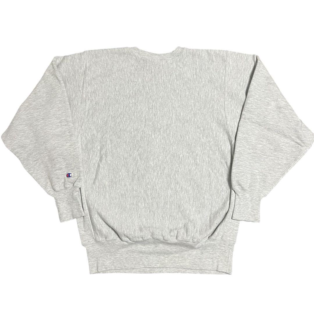 極美品　90s USA製　チャンピオン　リバースウィーブ　無地　グレー　目付き