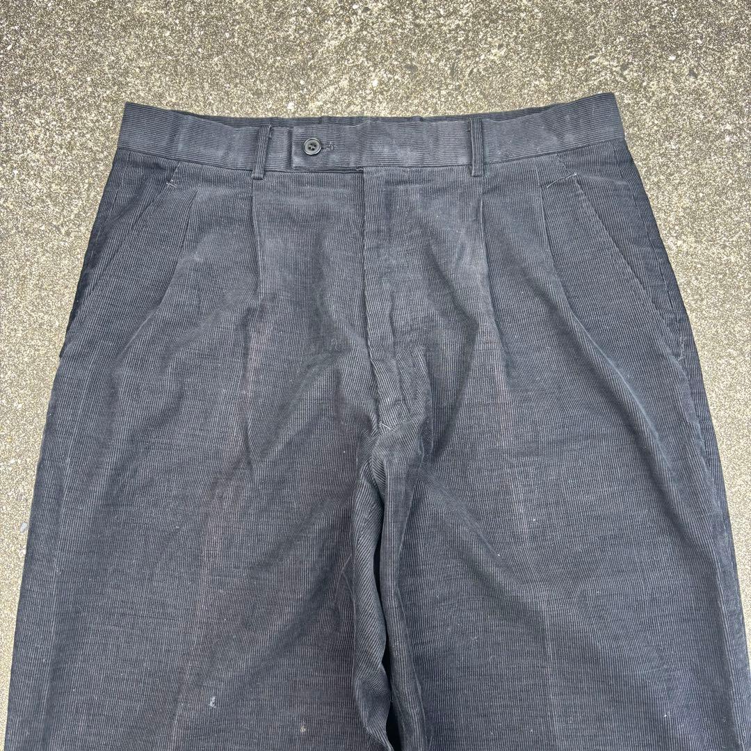 80s vintage コーデュロイパンツ 細畝 ツータック yzip