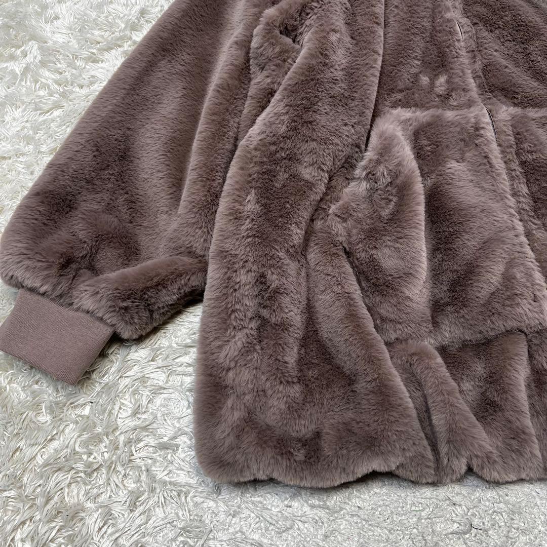 マリークワント ビジュー デイジー ファー ビッグパーカー ブルゾン レディース