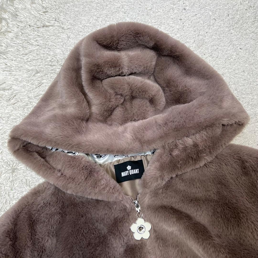 マリークワント ビジュー デイジー ファー ビッグパーカー ブルゾン レディース
