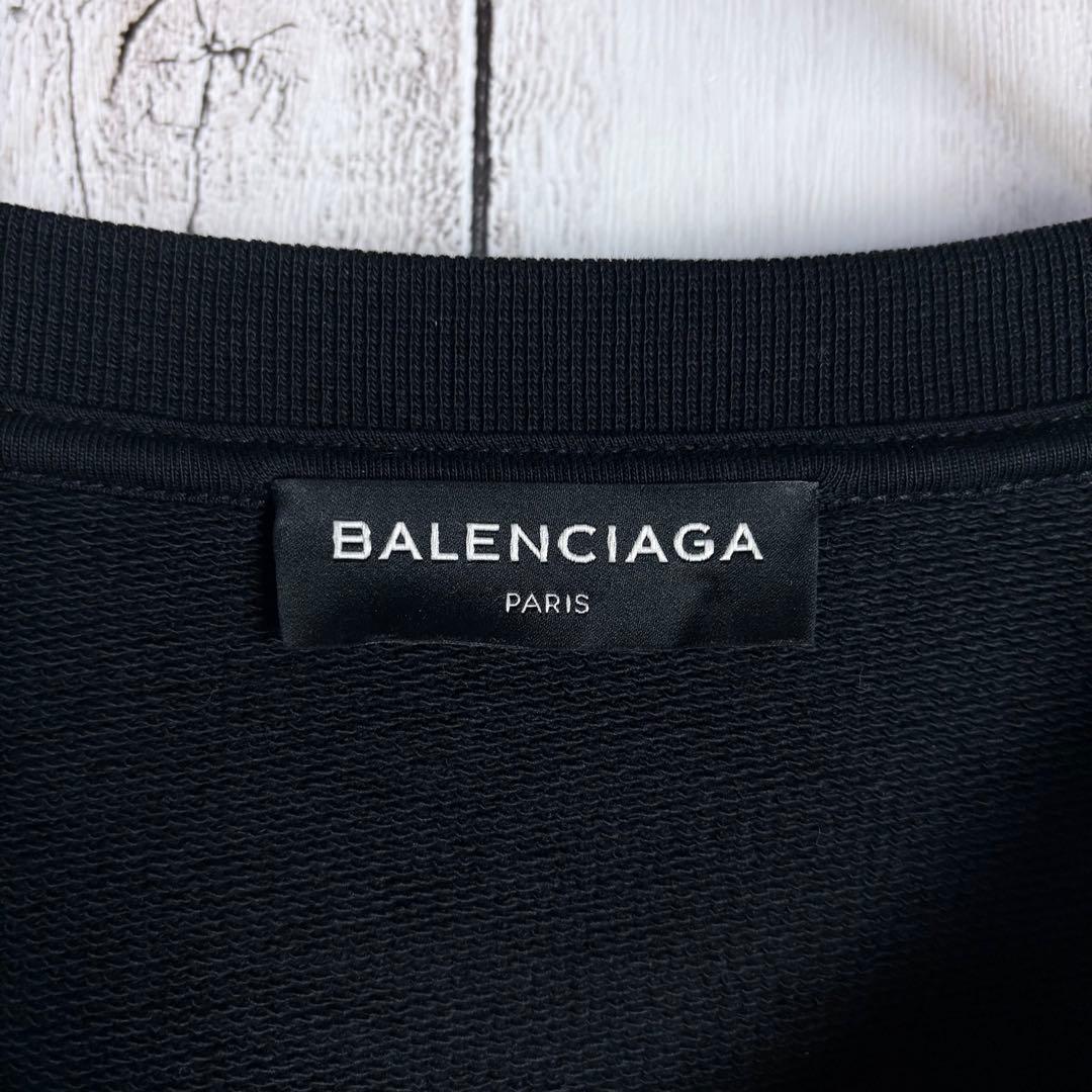 372【未使用級】バレンシアガ☆刺繍ロゴ入りスウェット Homme 17AW