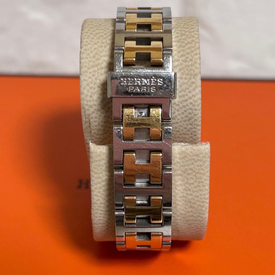 なっちゃんHERMESクリッパーCL4.220 シェル文字盤　コンビ腕時計