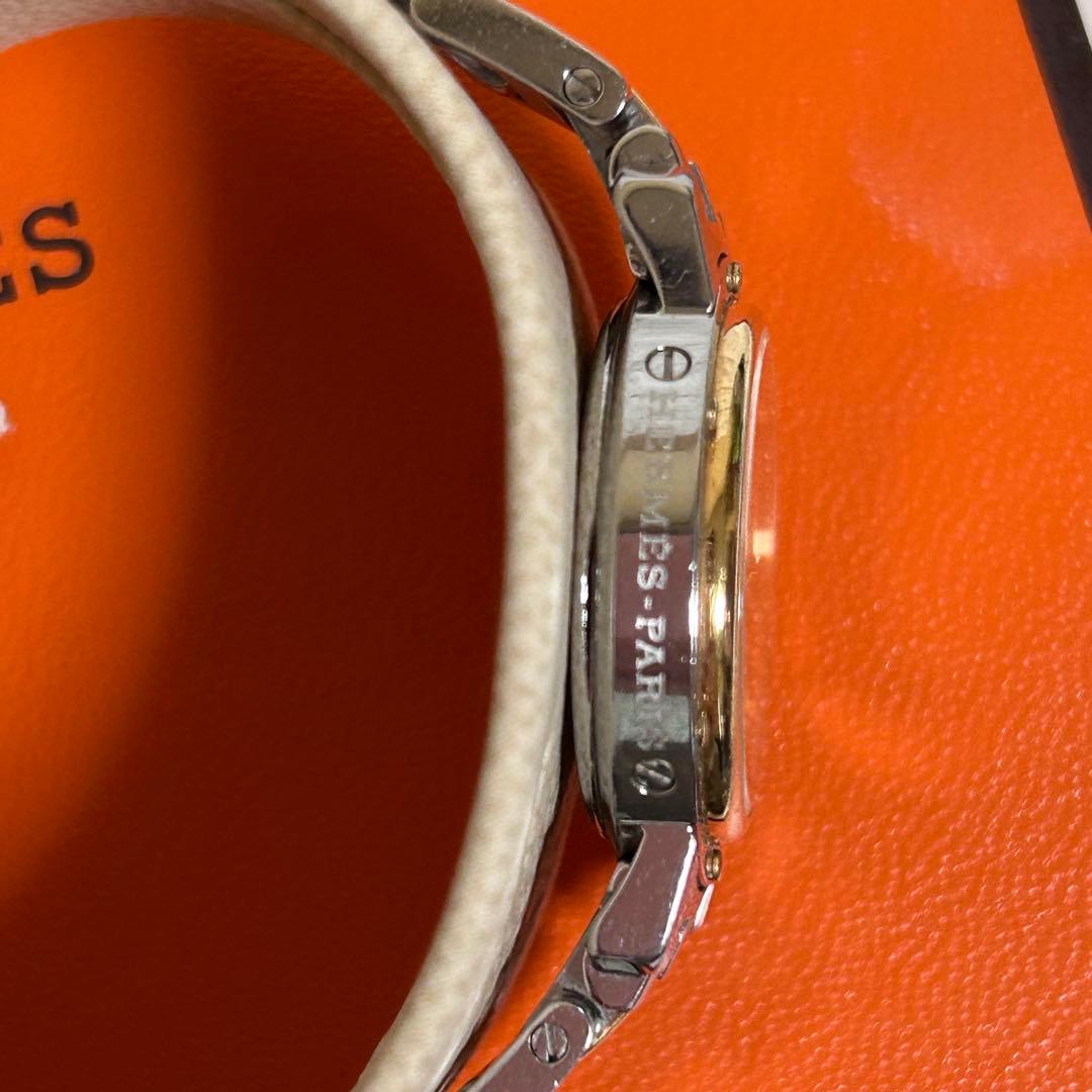 なっちゃんHERMESクリッパーCL4.220 シェル文字盤　コンビ腕時計