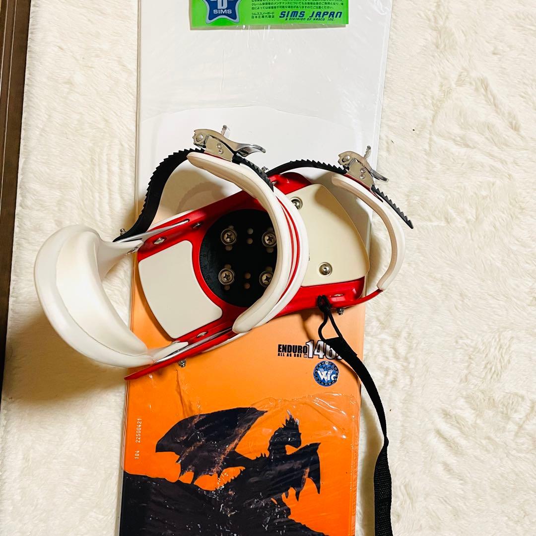 【新品】SIMSスノーボード146cmビンディングS/Mリーシュコード バッグ