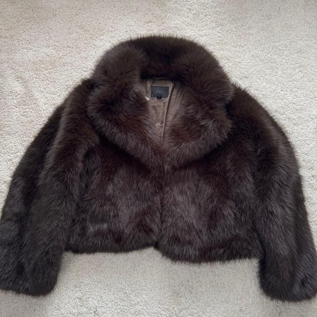 ZARA ショートフェイクファーコート　XL