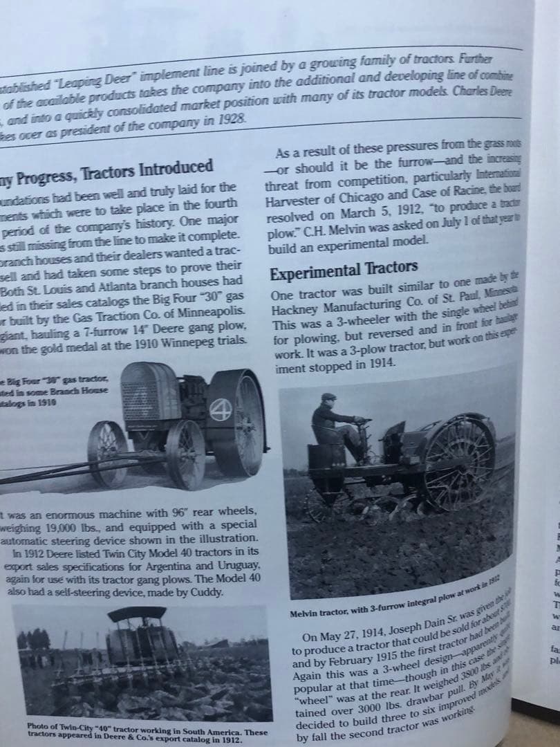 洋書 JOHN DEERE TRACTOR and EQUIPMENT vol.1