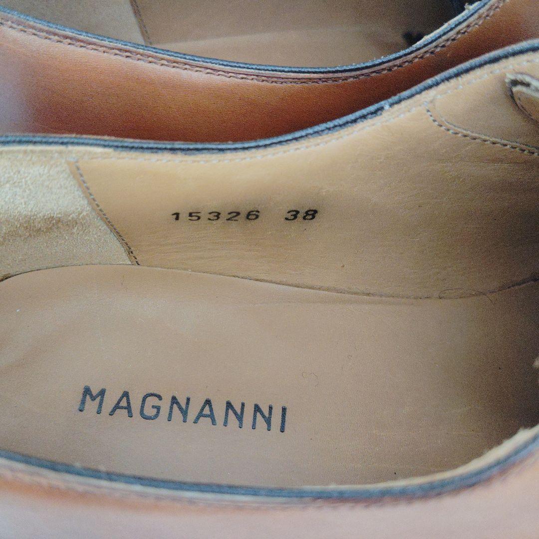 【極美品】マグナーニ　クォーターブローグ　茶　38