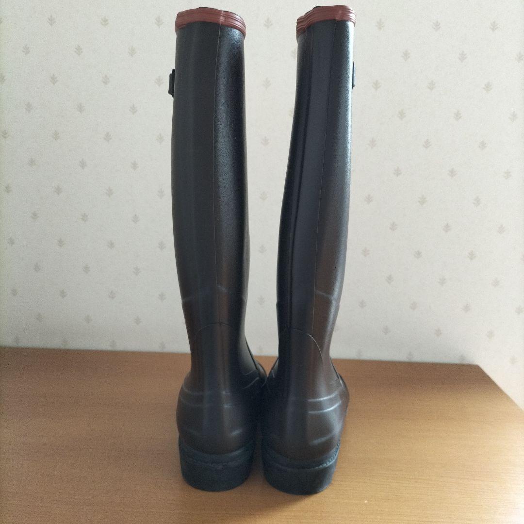 AIGLE ダークブラウン ロングレインブーツ