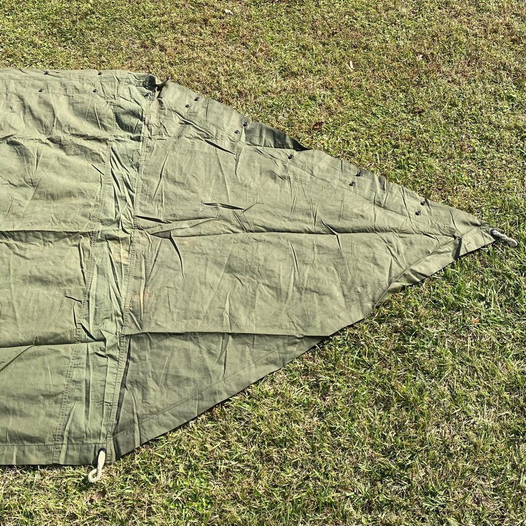 USパップテント②　アメリカ軍幕　米軍　ハーフシェルター２枚　ポール・ペグセット