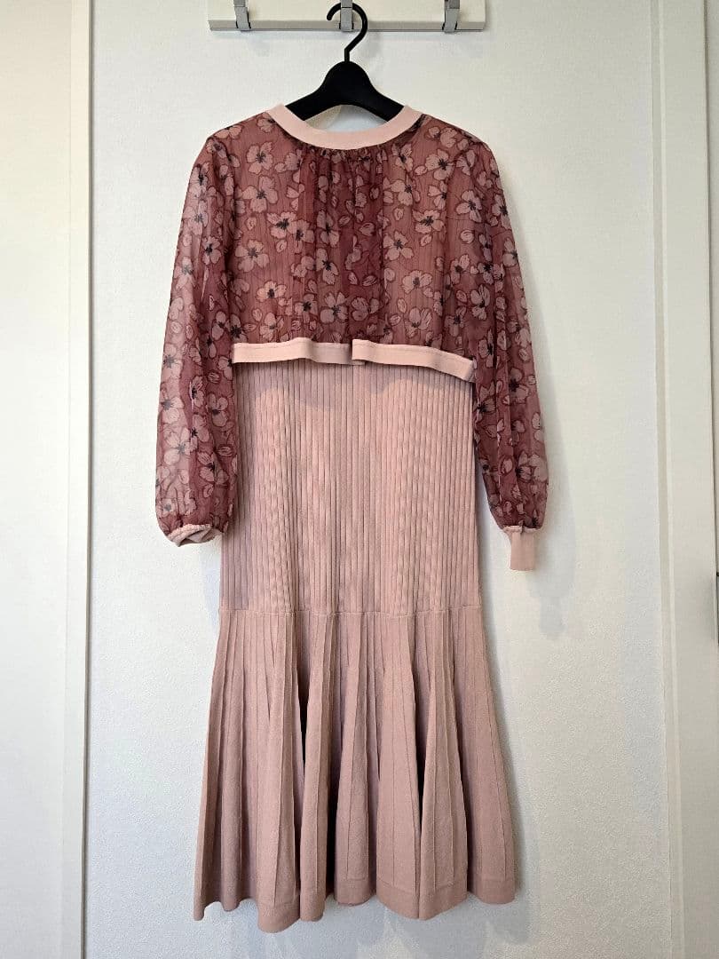 【EPOCA La maglia】 ニットドレス& 花柄シフォンブラウスセット