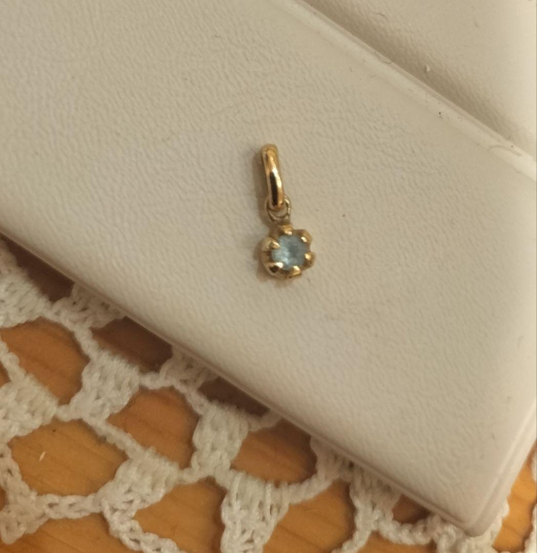 4℃　k18 トップのみ　アクアマリン　3月誕生石