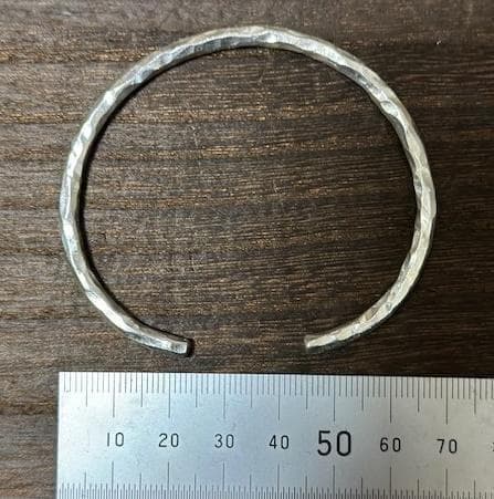 シルバーバングル カレンシルバー ハンドメイド タイシルバー 純銀 #24