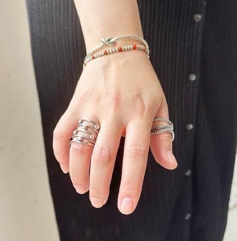 シルバーバングル カレンシルバー ハンドメイド タイシルバー 純銀 #24