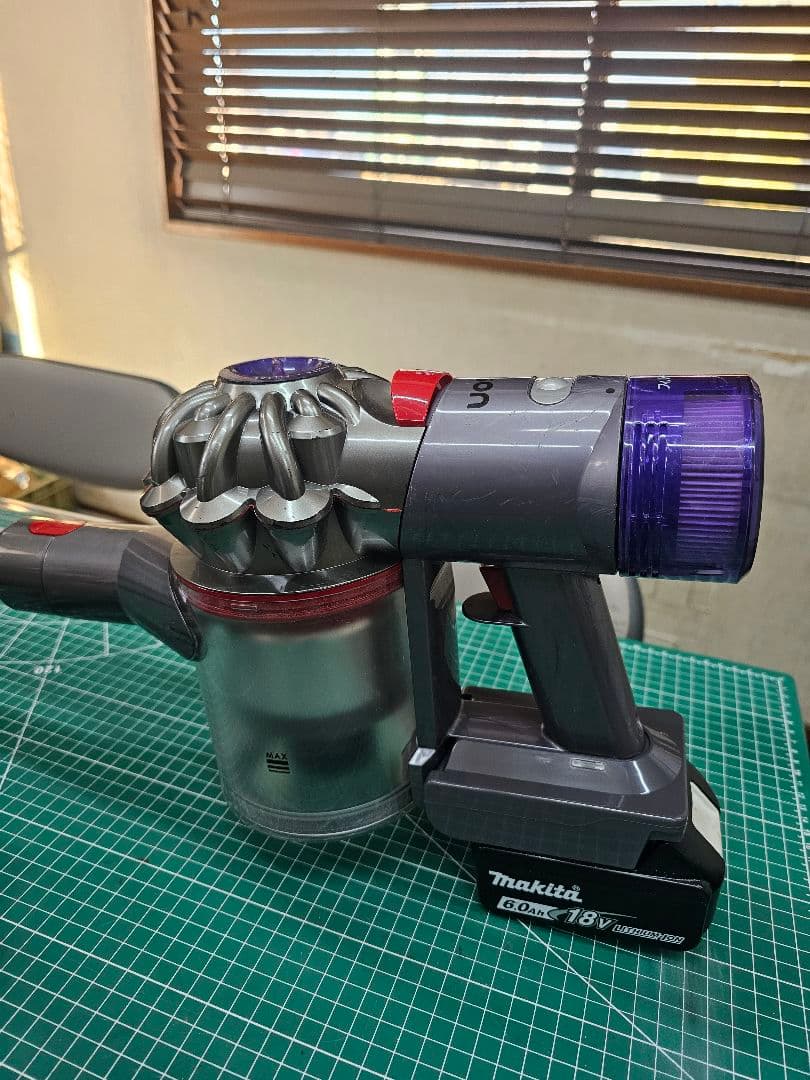 ダイソン V8 SV10K純正バッテリー+マキタバッテリ仕様 スケルトンパイプ