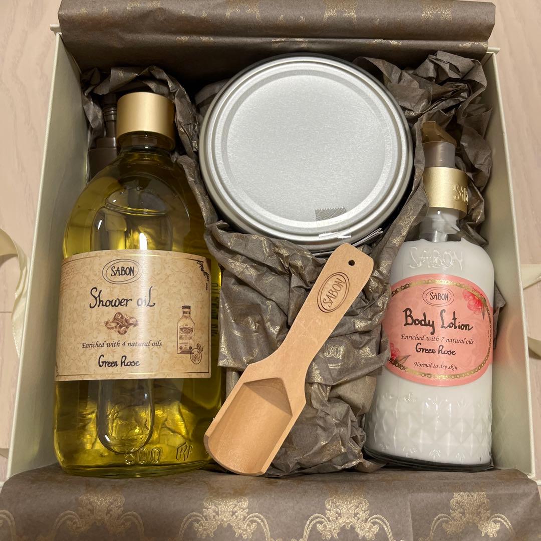 SABON グリーンローズ シャワーオイル・ボディローションセット