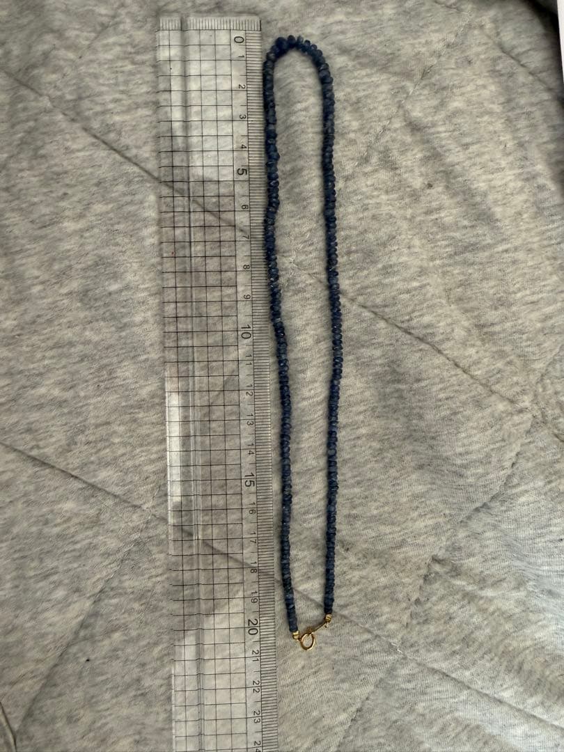 K18留具 鑑別付 天然サファイア ネックレス