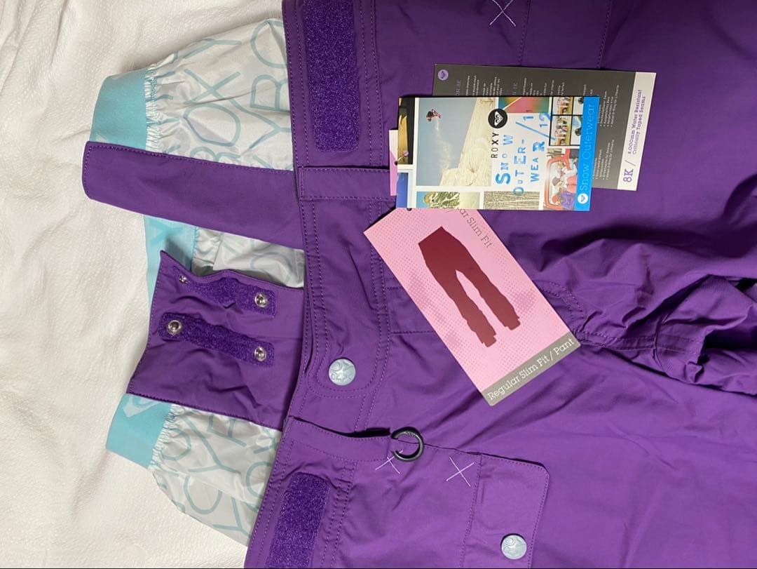 タグ付き　Roxy ロキシー　スノーボード　スキーウェア パンツ　紫　パープル