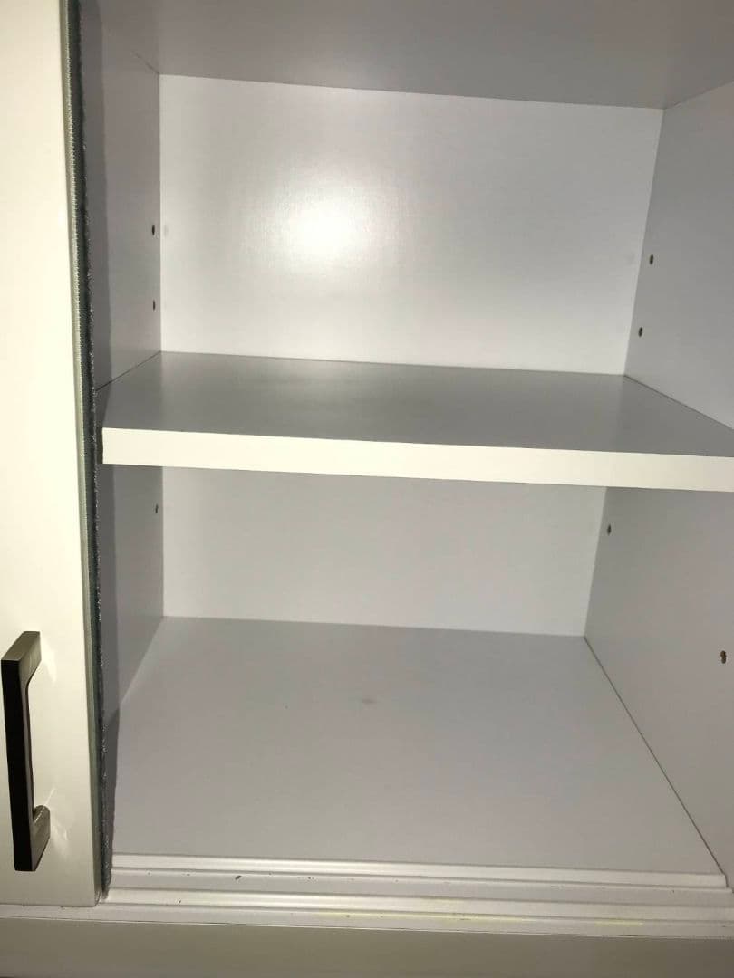 ホワイトレンジボードキッチン収納食器棚