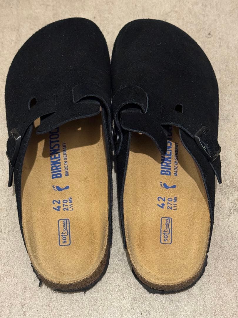 BIRKENSTOCK BOSTON ブラック ボストン 42 ナロー