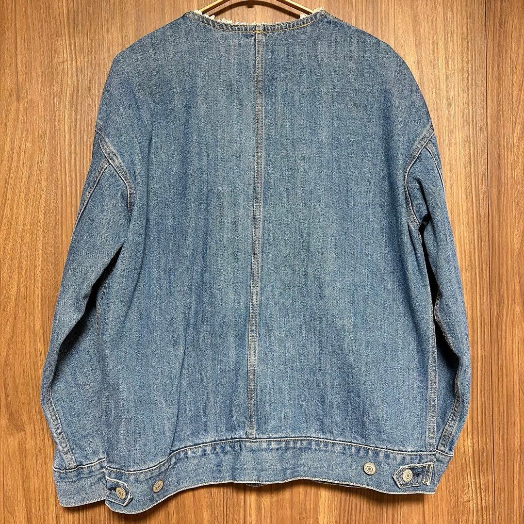 ■SHIPS any: ノーカラー デニム ブルゾン