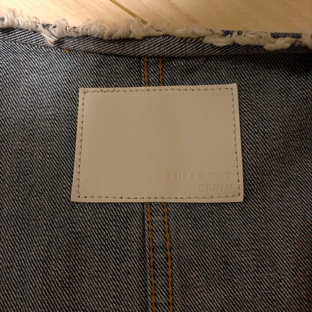 ■SHIPS any: ノーカラー デニム ブルゾン