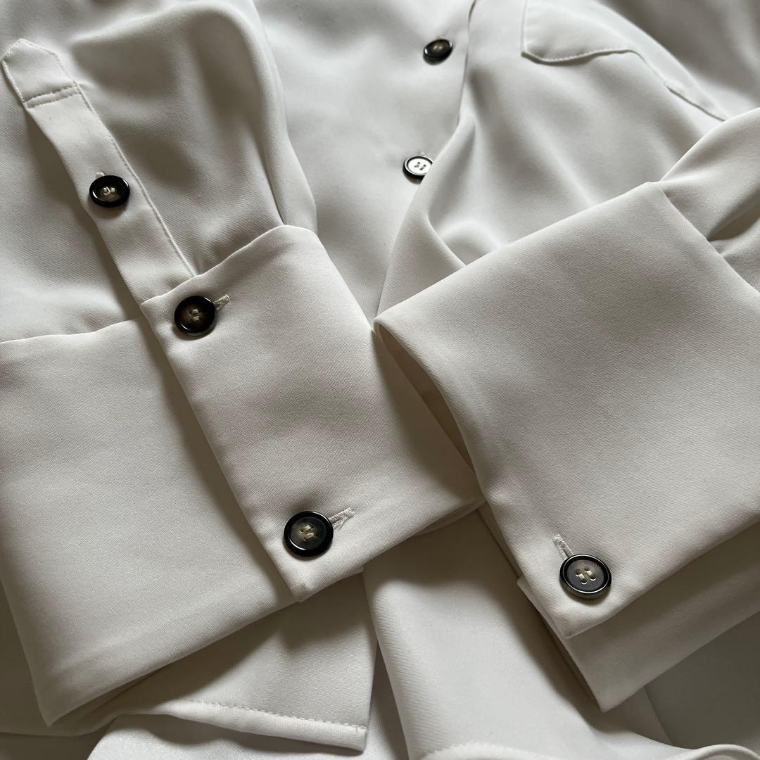 ENFOLD ドレープヘムシャツ ホワイト