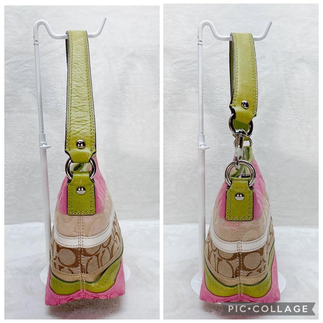 ✨美品✨COACH コーチ ハンドバッグ シグネチャー パッチワーク フラワー