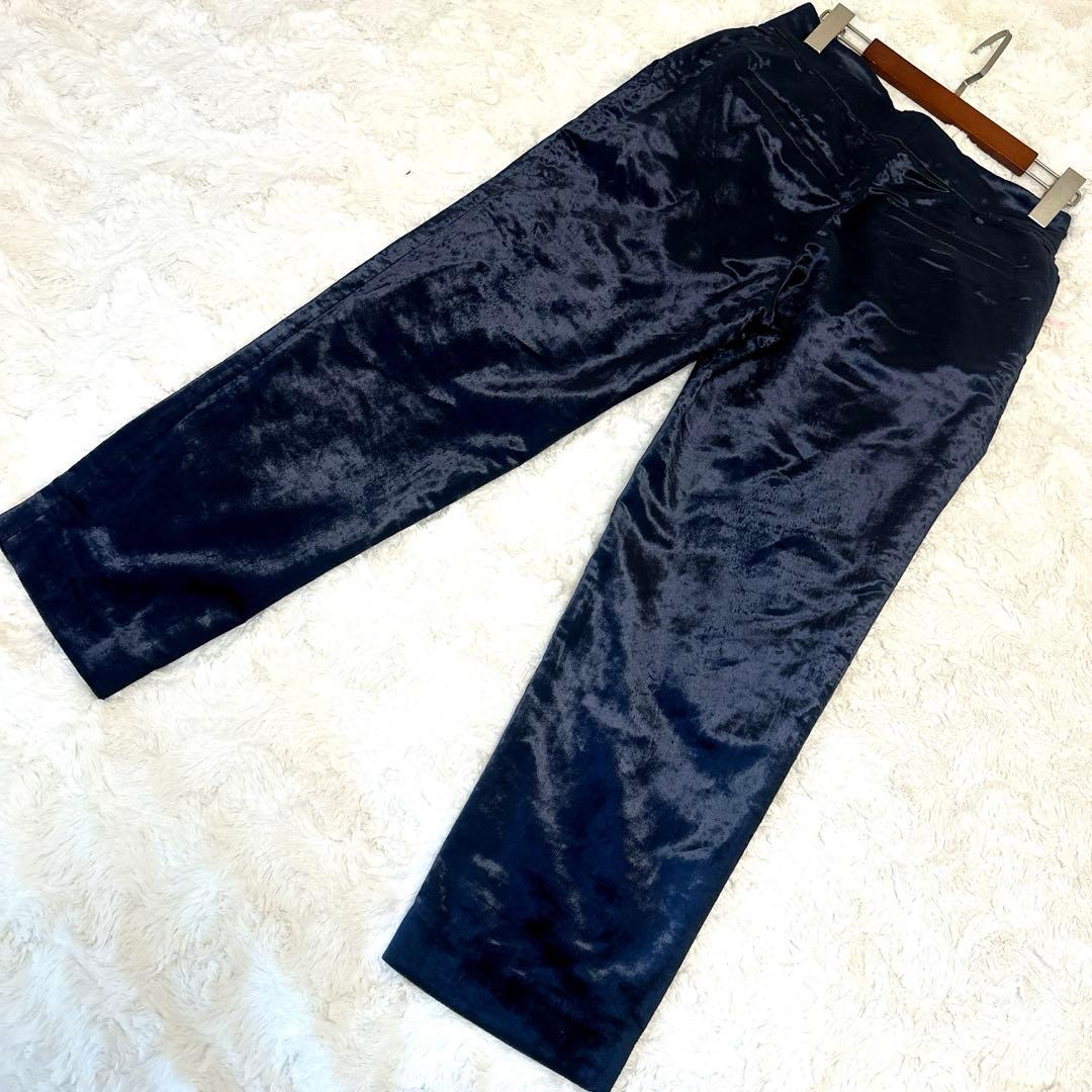 ブルネロクチネリ ベルベットパンツ 36 濃紺 イタリア製