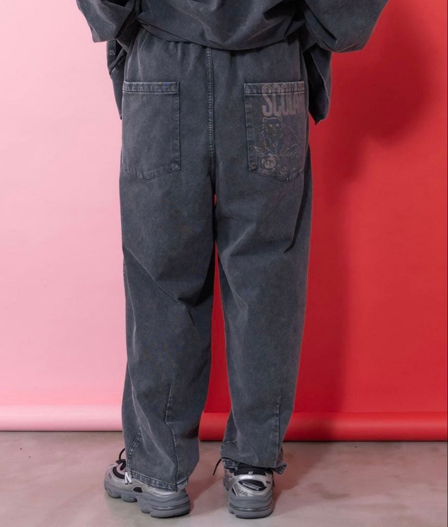 スカラー　scolar 161604：チョーク風柄コクーンパンツ