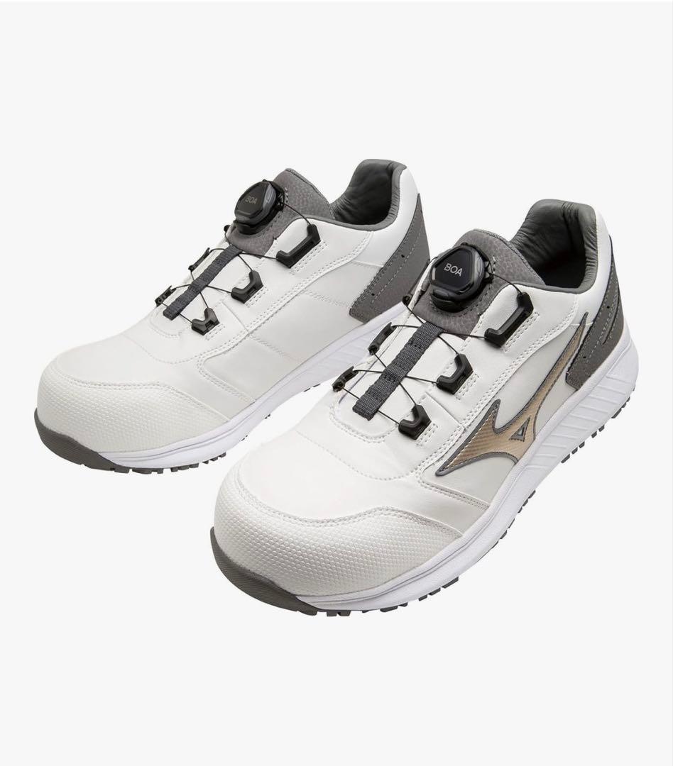 Mizuno BOA安全スニーカー ホワイト/グレー