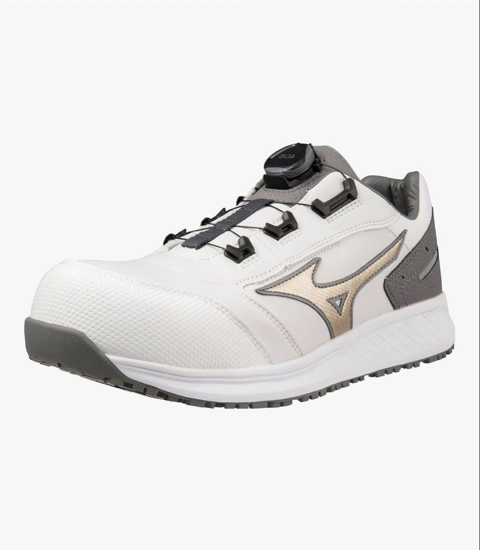 Mizuno BOA安全スニーカー ホワイト/グレー