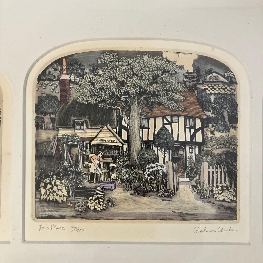 銅版画　グラハムクラーク「ジョーの家」