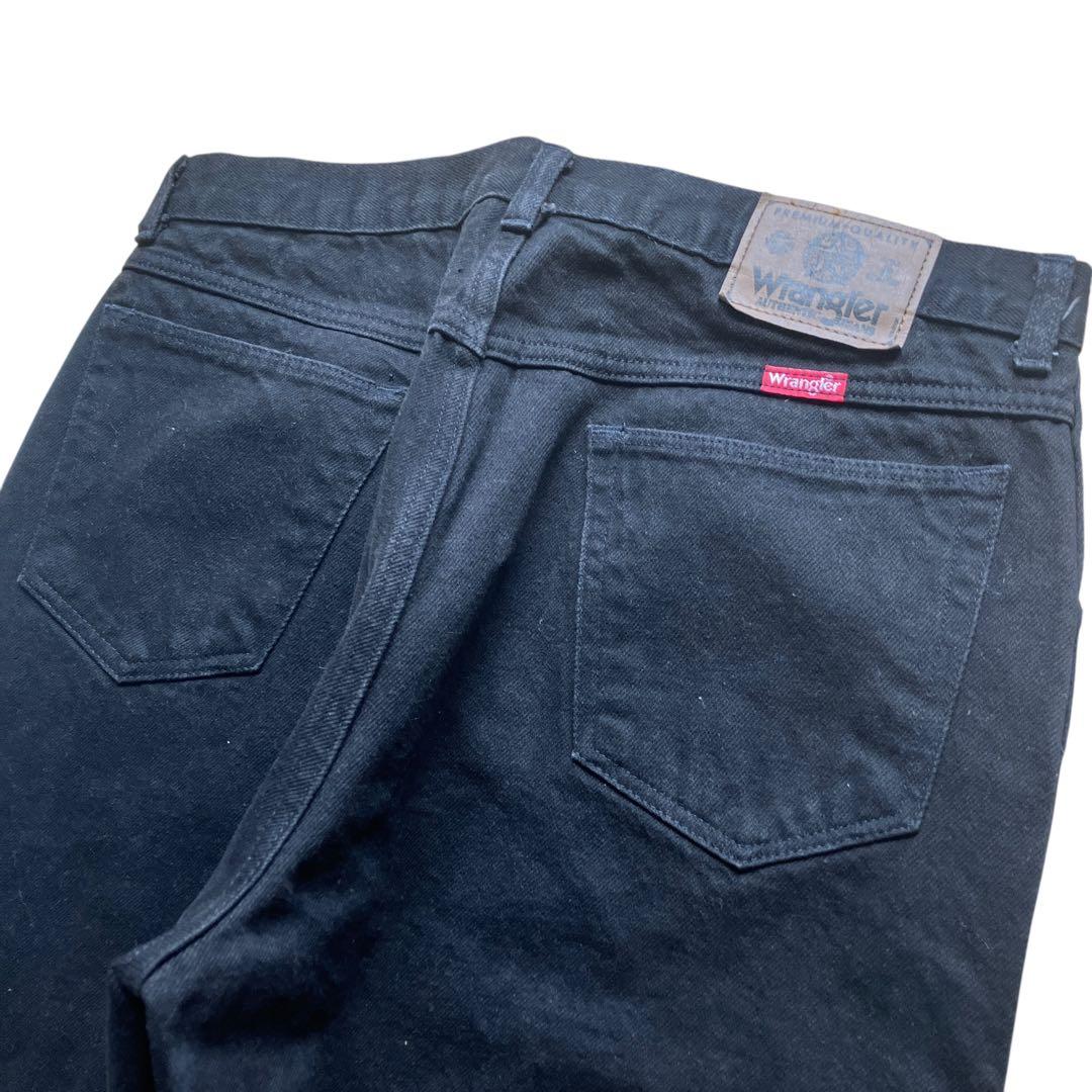 美品90s Wrangler ヘビーオンス ワイドブラックデニム W34L32
