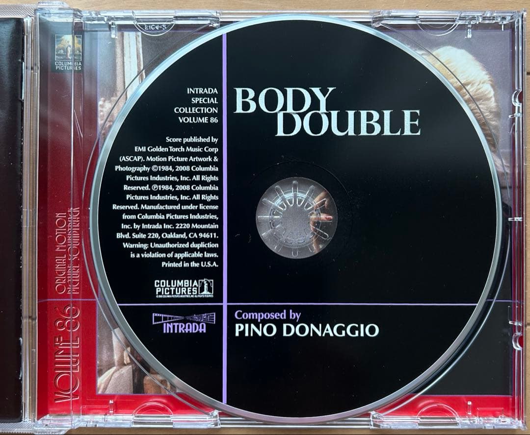 ボディ・ダブル　サウンドトラック　CD　3000枚限定盤　音楽ピノ・ドナッジオ