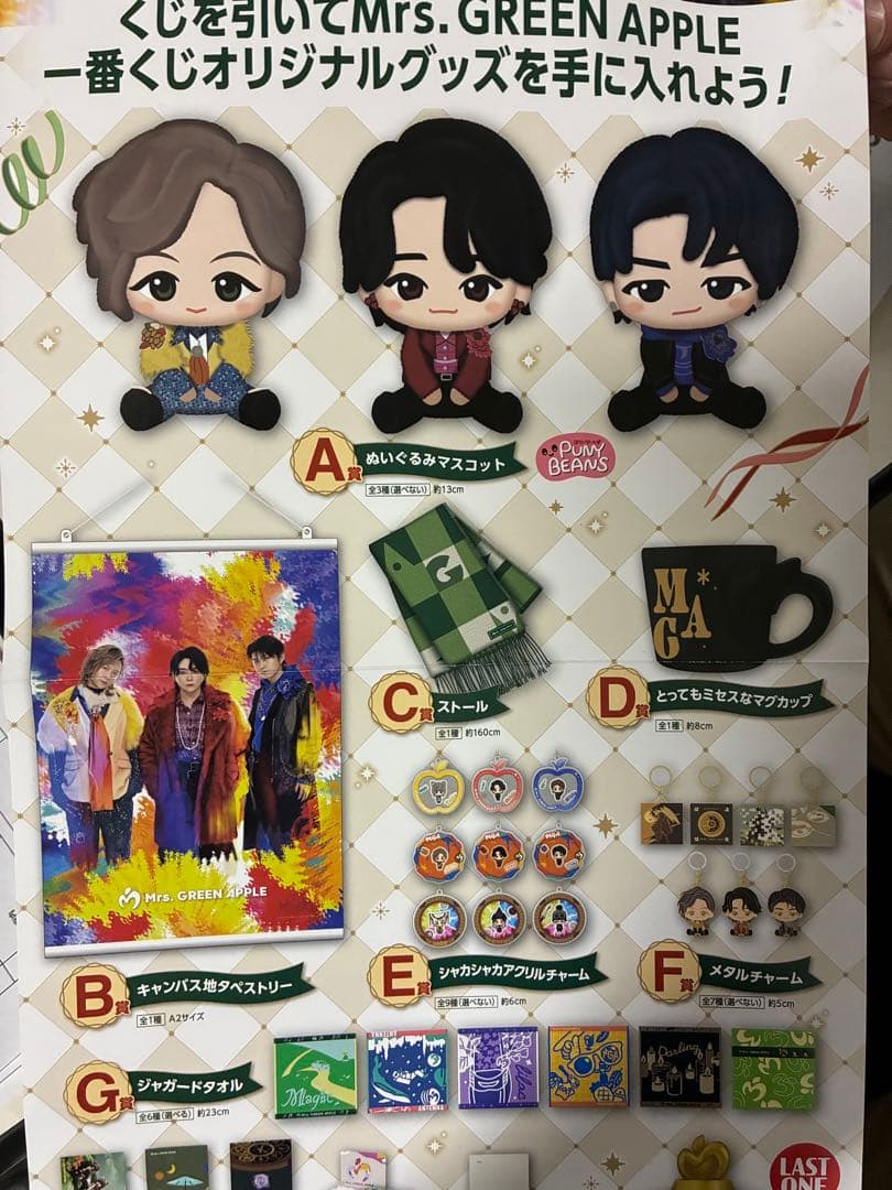一番くじ　Mrs. GREEN APPLE A賞 3種セット