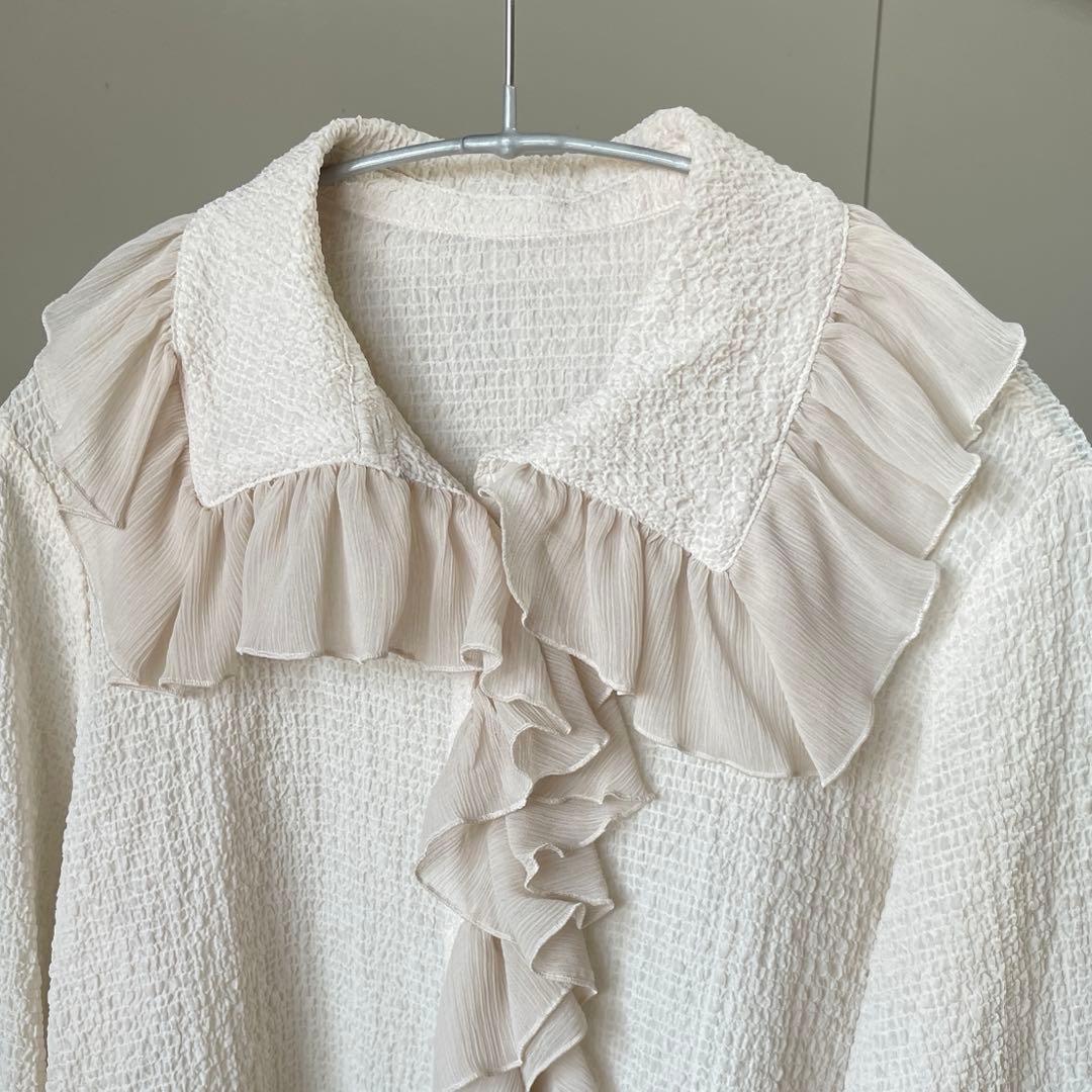 美品 23AW◆イエナ ボリュームカラーブラウス 長袖 ベージュ