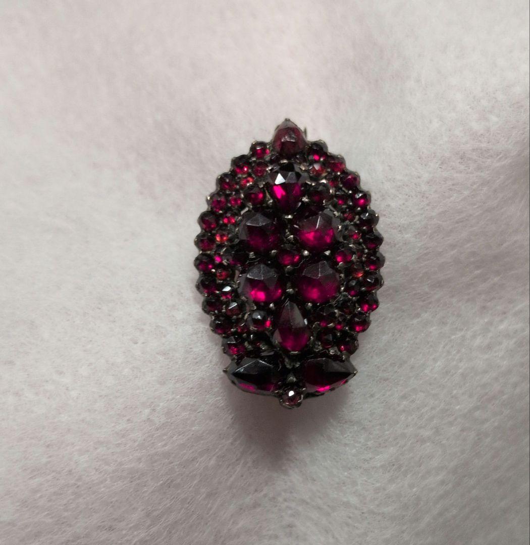 アンティーク　ヴィクトリアン　ガーネット　ボヘミアン　ブローチ