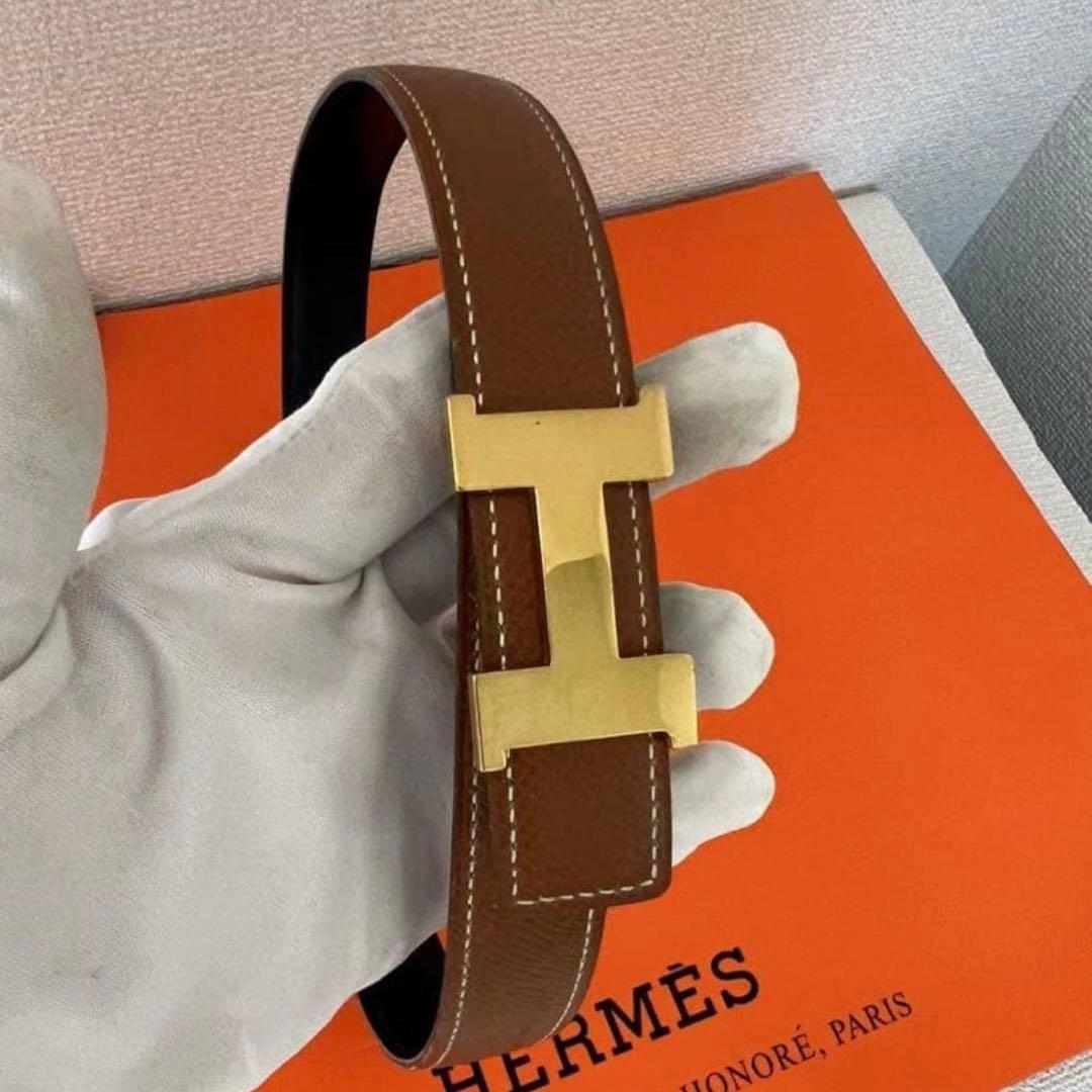 エルメス H ベルト □A ブラウン ブラック レディース