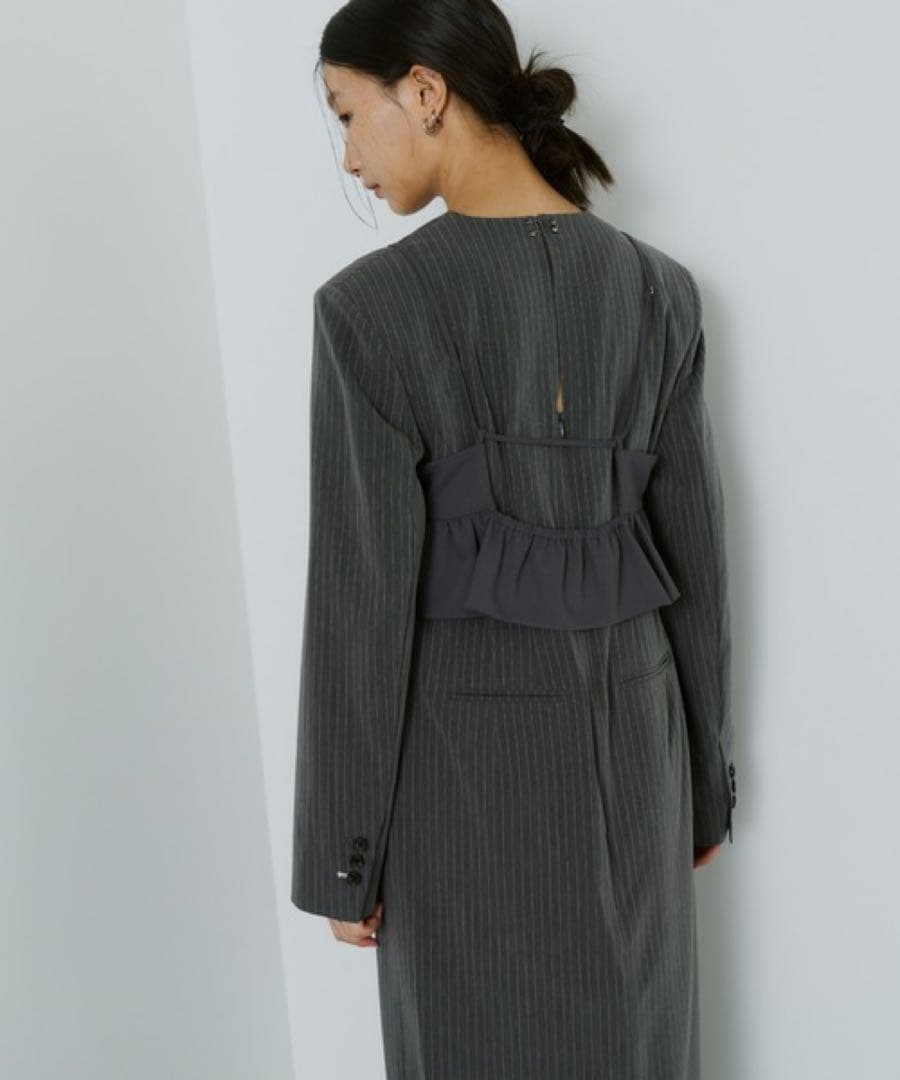 ANDRESD ドレス ピンストライプテーラードビスチェドレス グレー M