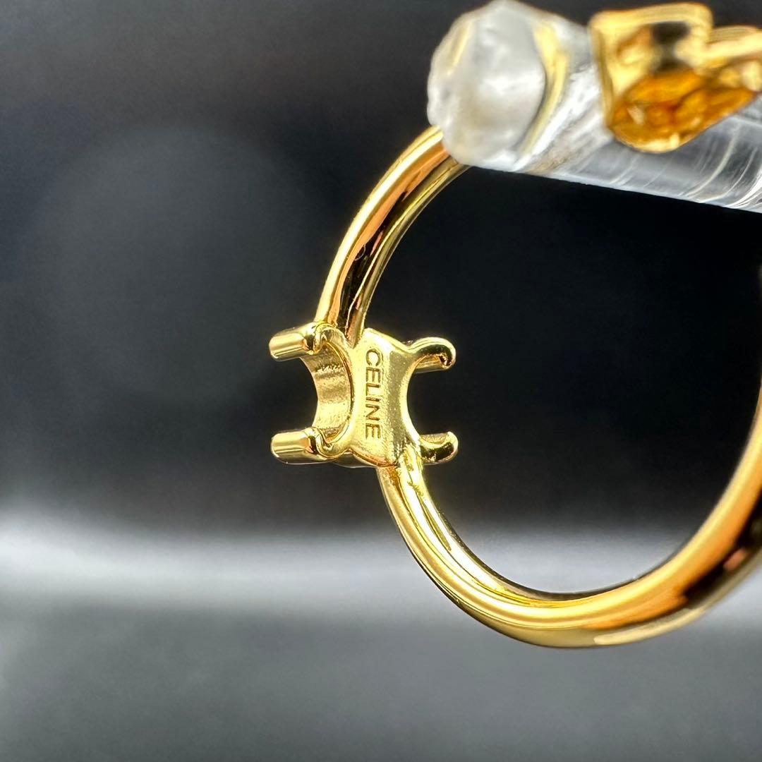 未使用級✨　セリーヌ　ピアス　アシメントリック　ゴールド　046