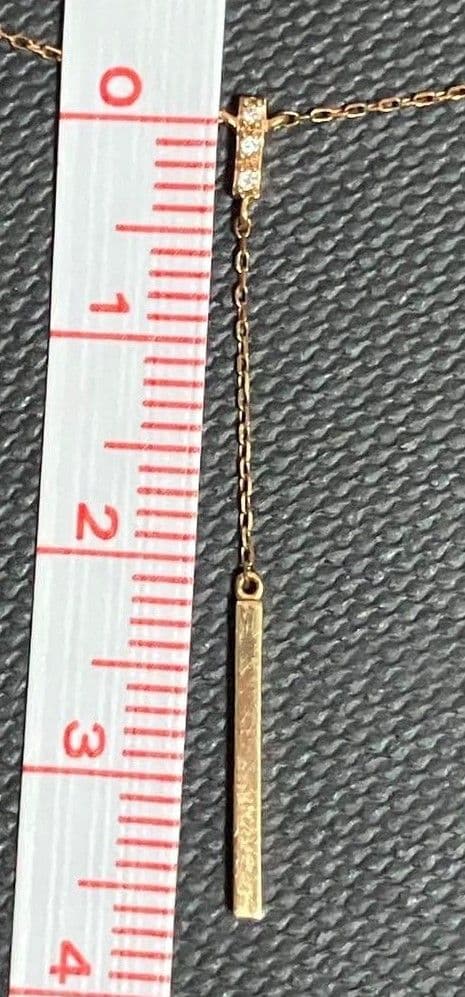 4℃　10k　ダイヤ　Y字　ネックレス　Y字バーネックレス　YG